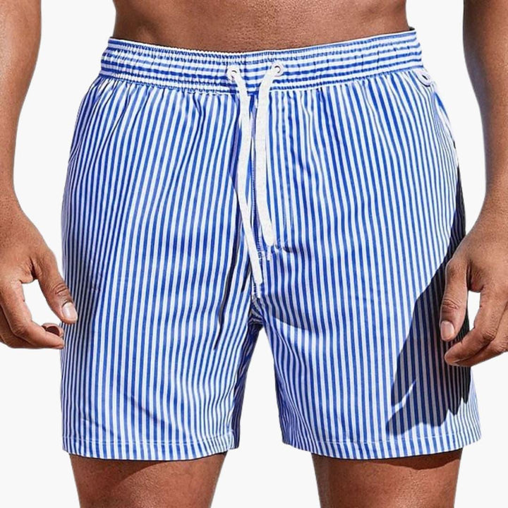CORVANI | SHORT DE BAIN RAYÉ AXEL HOMME