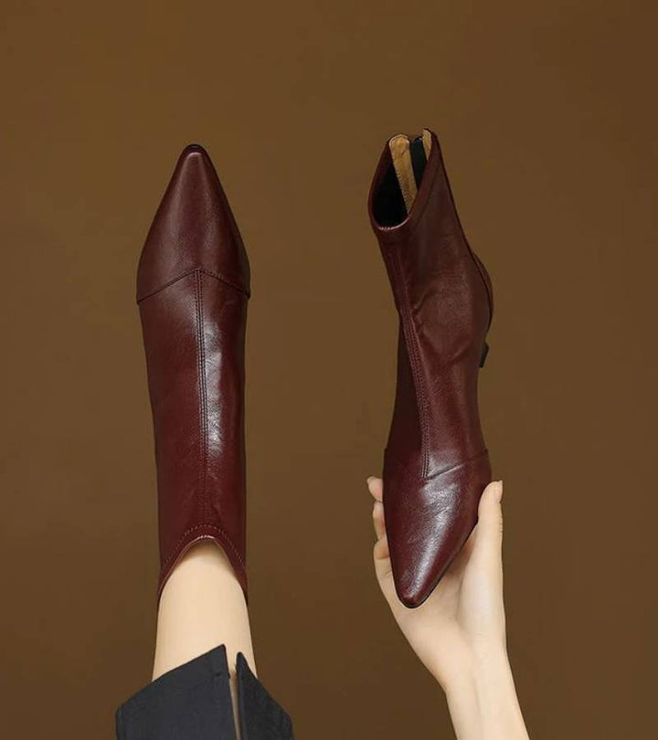 CORVANI | BOTTINES EN CUIR À TALON ÉLÉGANT SÉVERINE FEMME