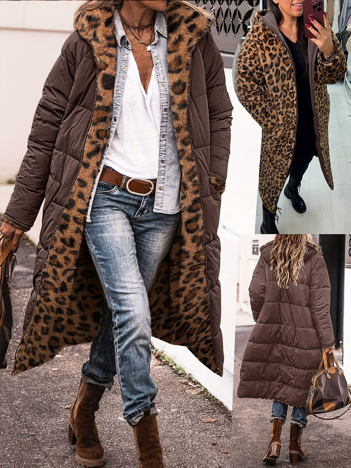 CORVANI | MANTEAU MATELASSÉ RÉVERSIBLE LÉOPARD ISABEAU FEMME