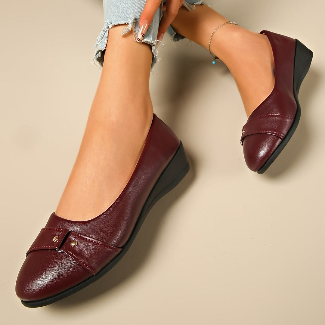 CORVANI | BALLERINES COMPENSÉES CONFORT AMARANTE FEMME