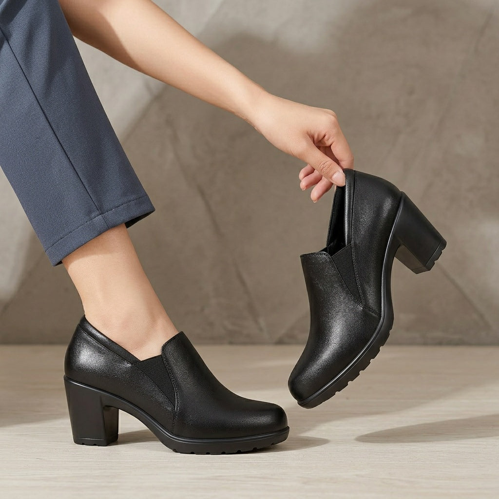 CORVANI | MOCASSINS CONFORT À TALON BLOC CLAUDINE FEMME