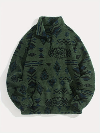 CORVANI | SWEAT DEMI-ZIP À MOTIF ETHNIQUE SANDRO HOMME