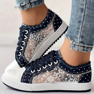 CORVANI | BASKETS ÉLÉGANTES EN DENTELLE EULALIE FEMME