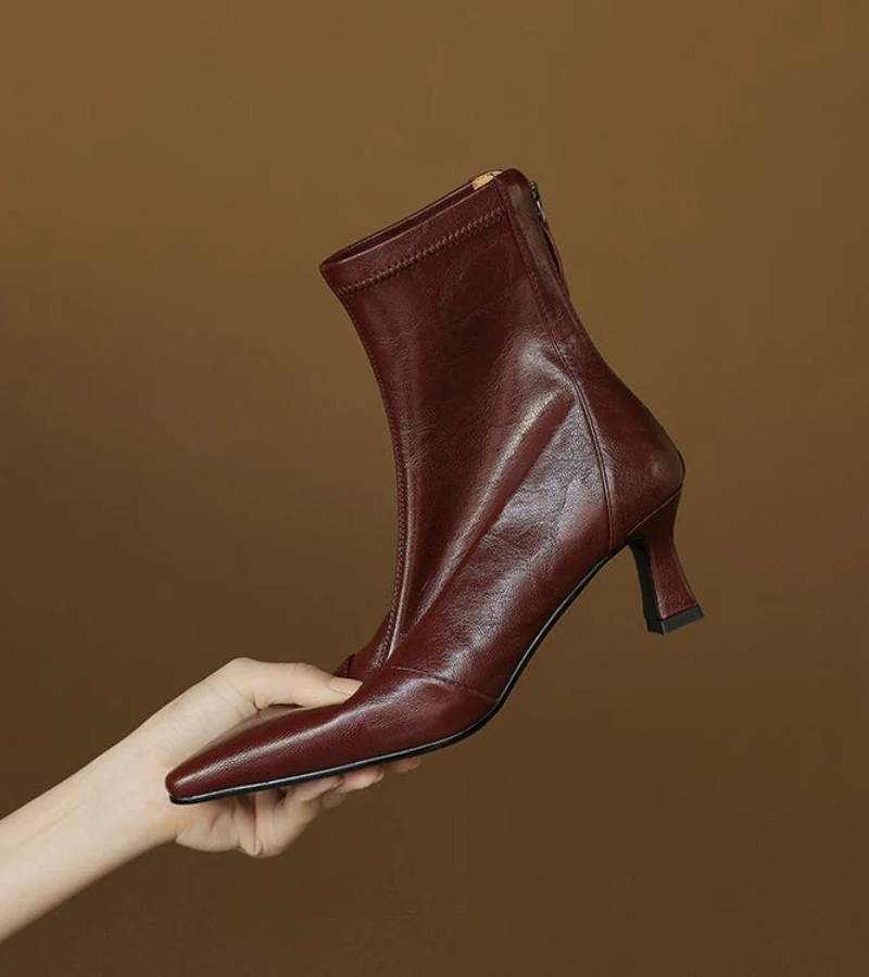 CORVANI | BOTTINES EN CUIR À TALON ÉLÉGANT SÉVERINE FEMME