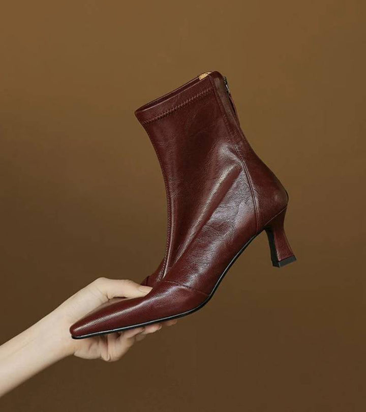 CORVANI | BOTTINES EN CUIR À TALON ÉLÉGANT SÉVERINE FEMME