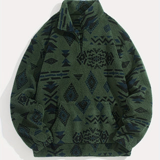 CORVANI | SWEAT DEMI-ZIP À MOTIF ETHNIQUE SANDRO HOMME