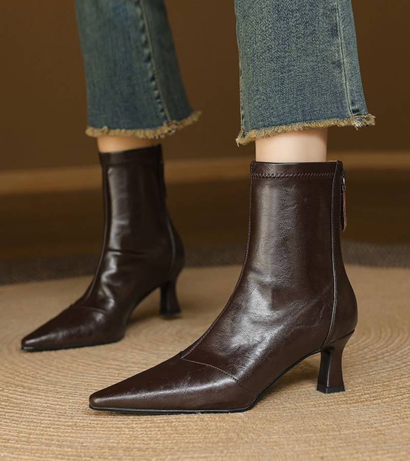 CORVANI | BOTTINES EN CUIR À TALON ÉLÉGANT SÉVERINE FEMME