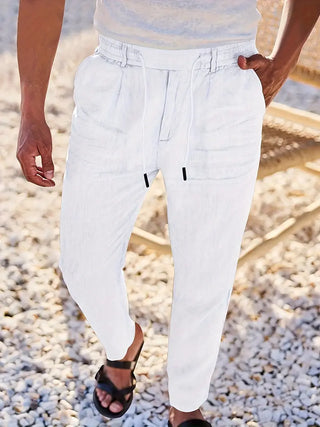 CORVANI | PANTALON LARGE EN LIN À CORDON GUILHEM HOMME