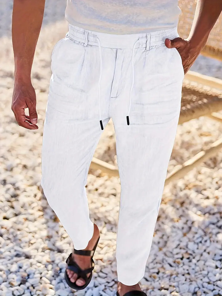 CORVANI | PANTALON LARGE EN LIN À CORDON GUILHEM HOMME