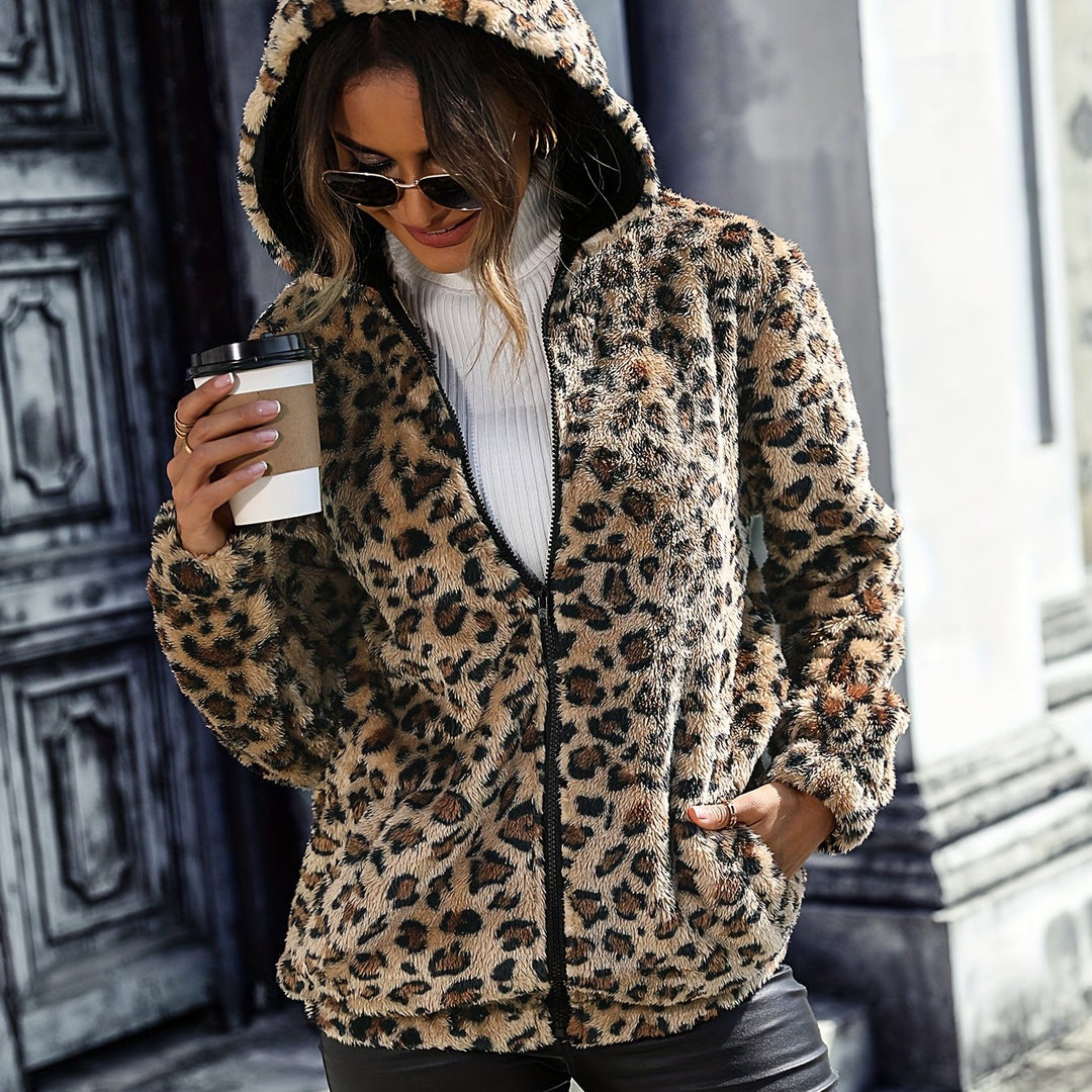 CORVANI | VESTE À CAPUCHE LÉOPARD AURÉA FEMME