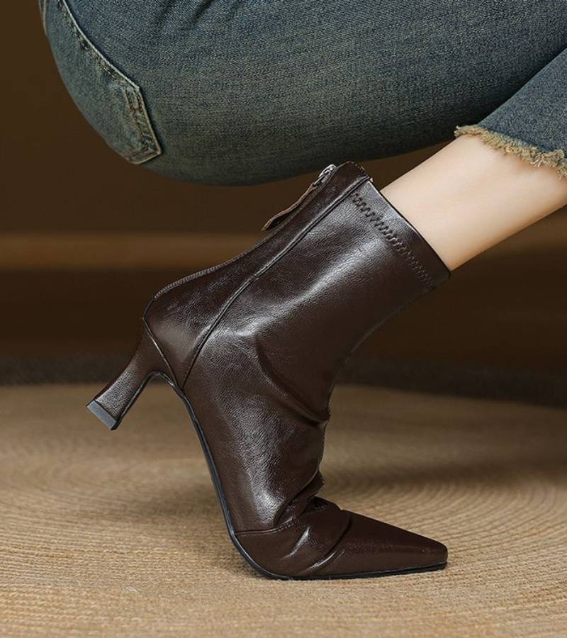 CORVANI | BOTTINES EN CUIR À TALON ÉLÉGANT SÉVERINE FEMME