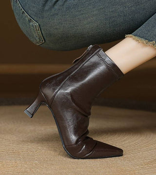 CORVANI | BOTTINES EN CUIR À TALON ÉLÉGANT SÉVERINE FEMME