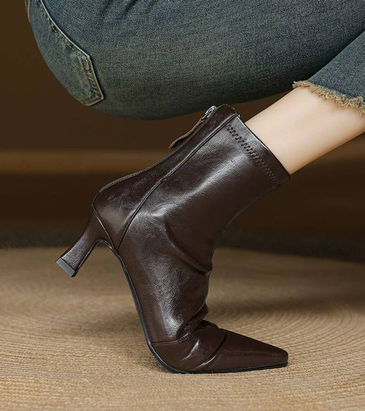 CORVANI | BOTTINES EN CUIR À TALON ÉLÉGANT SÉVERINE FEMME