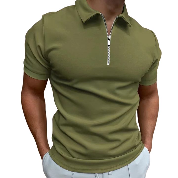 CORVANI | POLO MODERNE FÉLIX À DEMI-ZIP HOMME