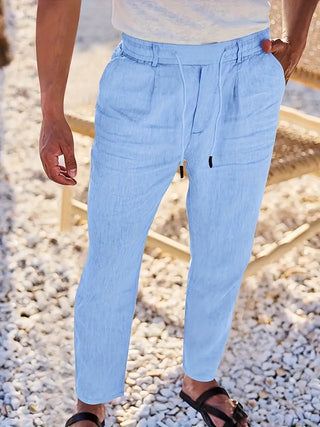 CORVANI | PANTALON LARGE EN LIN À CORDON GUILHEM HOMME
