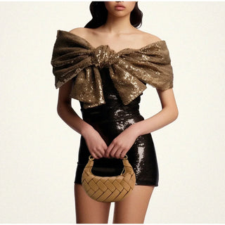 CORVANI | SAC TRESSÉ EN CUIR VÉGAN MAZARINE FEMME