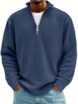 CORVANI | PULL COL ZIPPÉ CÔTELÉ SYLVAIN HOMME