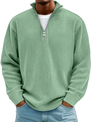 CORVANI | PULL COL ZIPPÉ CÔTELÉ SYLVAIN HOMME