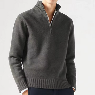 CORVANI | DOLCEVITA EN LAINE ZIPPÉ MARIN HOMME