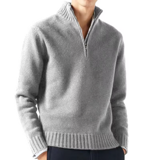 CORVANI | DOLCEVITA EN LAINE ZIPPÉ MARIN HOMME