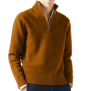 CORVANI | DOLCEVITA EN LAINE ZIPPÉ MARIN HOMME
