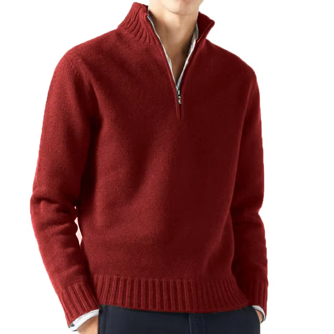 CORVANI | DOLCEVITA EN LAINE ZIPPÉ MARIN HOMME