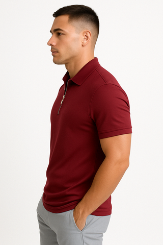 CORVANI | POLO MODERNE FÉLIX À DEMI-ZIP HOMME