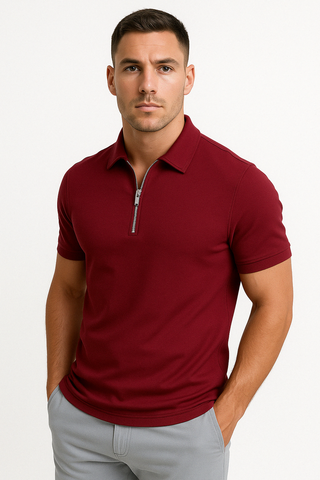 CORVANI | POLO MODERNE FÉLIX À DEMI-ZIP HOMME
