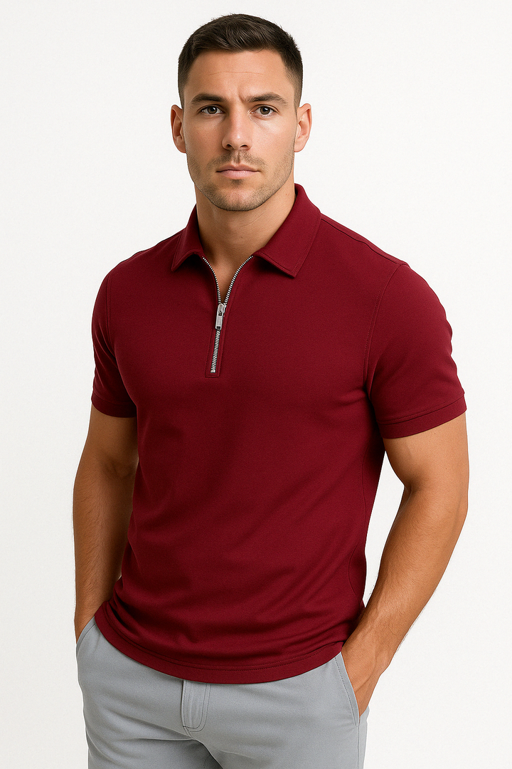 CORVANI | POLO MODERNE FÉLIX À DEMI-ZIP HOMME