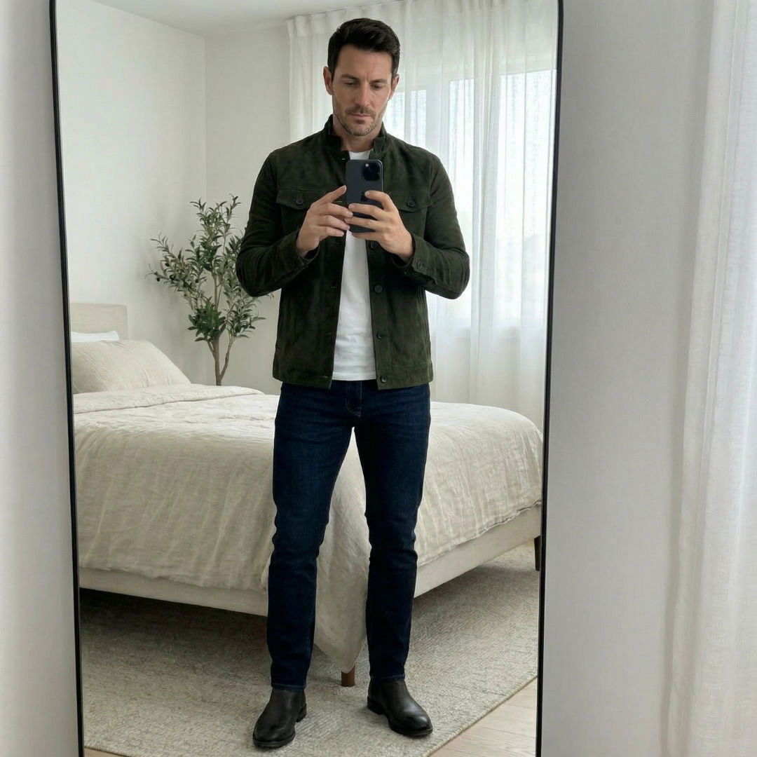 CORVANI | VESTE SUÉDÉE MARC HOMME