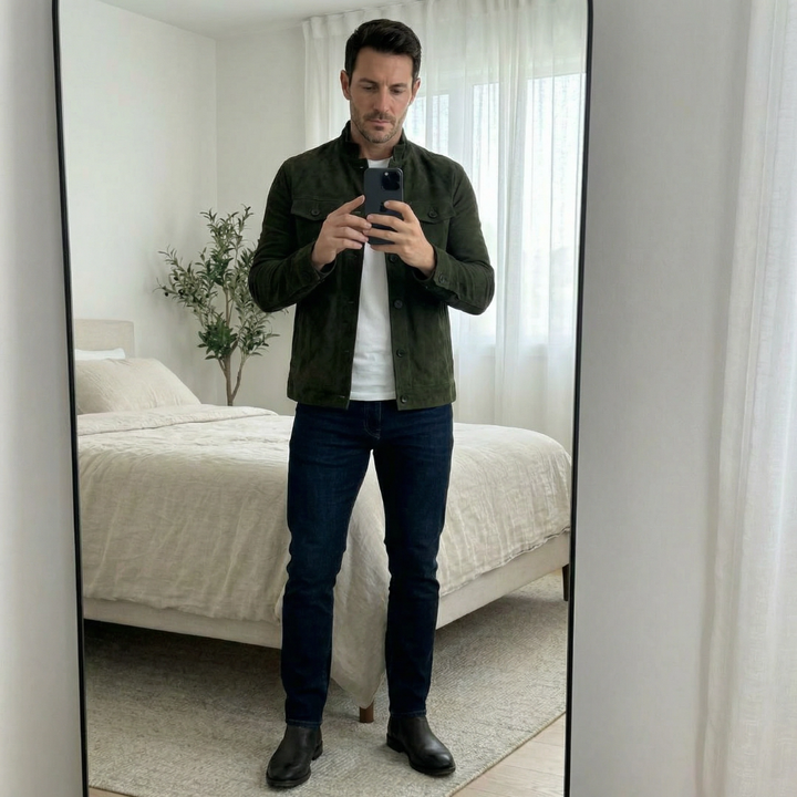 CORVANI | VESTE SUÉDÉE MARC HOMME