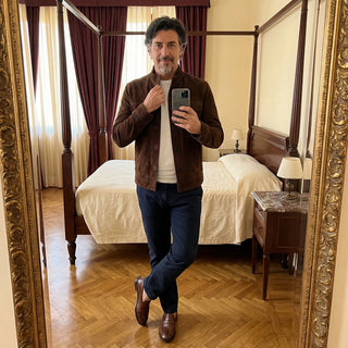 CORVANI | VESTE SUÉDÉE MARC HOMME