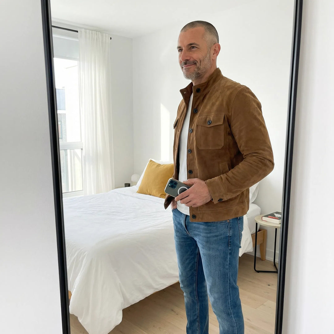 CORVANI | VESTE SUÉDÉE MARC HOMME