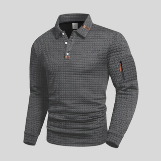 CORVANI | POLO TEXTURÉ À MANCHES LONGUES JÉRÔME HOMME