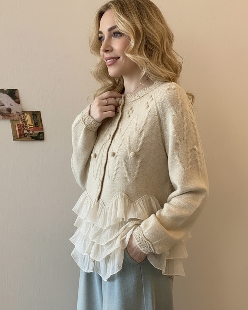 CORVANI | CARDIGAN EN MAILLE À VOLANTS AMÉLIE FEMME