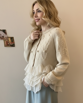 CORVANI | CARDIGAN EN MAILLE À VOLANTS AMÉLIE FEMME