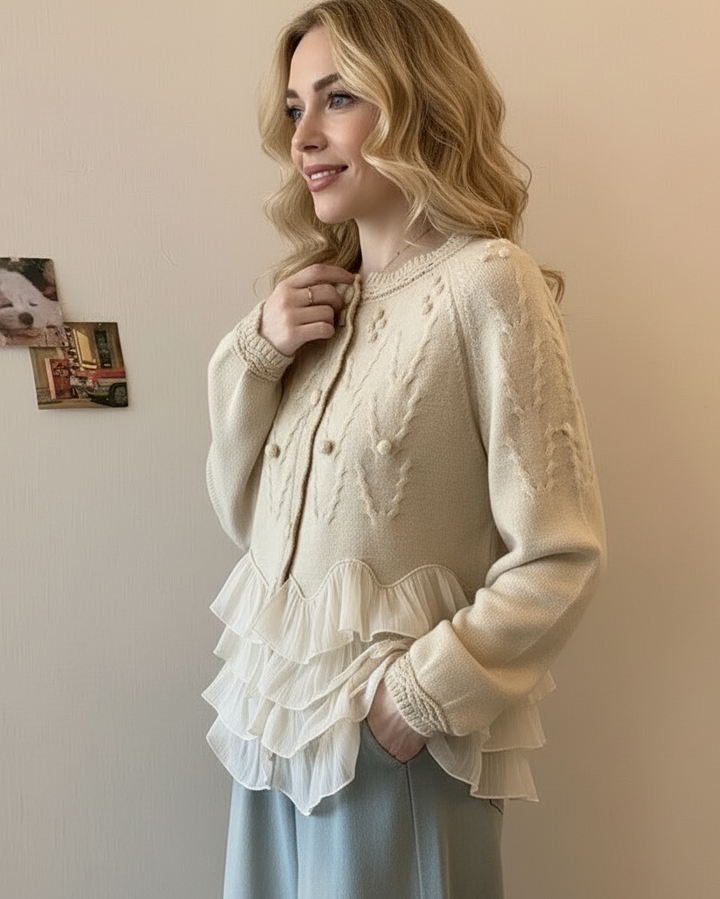 CORVANI | CARDIGAN EN MAILLE À VOLANTS AMÉLIE FEMME