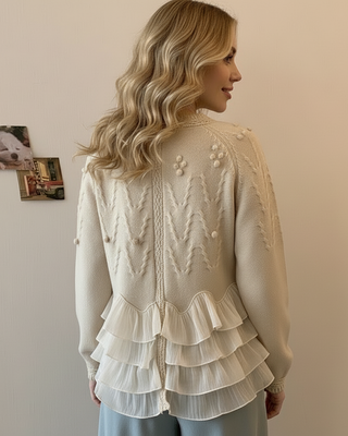 CORVANI | CARDIGAN EN MAILLE À VOLANTS AMÉLIE FEMME