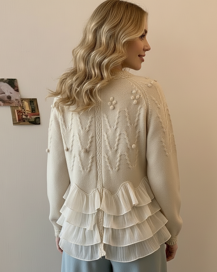 CORVANI | CARDIGAN EN MAILLE À VOLANTS AMÉLIE FEMME