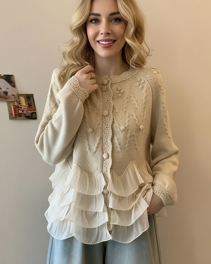 CORVANI | CARDIGAN EN MAILLE À VOLANTS AMÉLIE FEMME