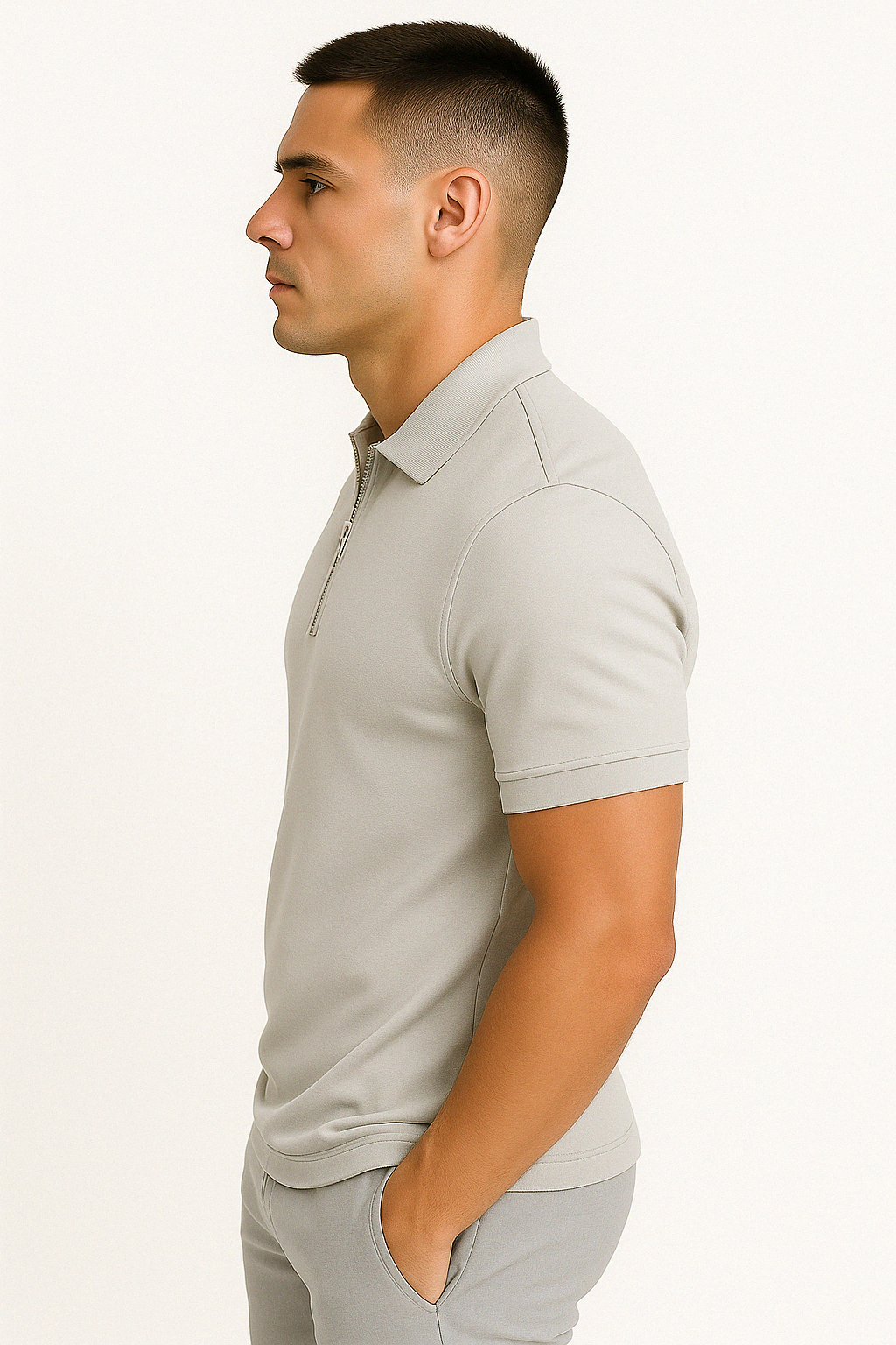 CORVANI | POLO MODERNE FÉLIX À DEMI-ZIP HOMME