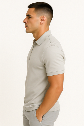 CORVANI | POLO MODERNE FÉLIX À DEMI-ZIP HOMME