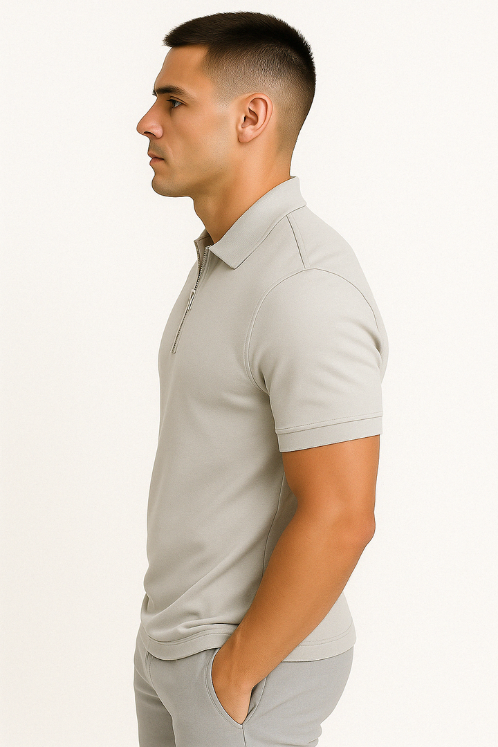 CORVANI | POLO MODERNE FÉLIX À DEMI-ZIP HOMME