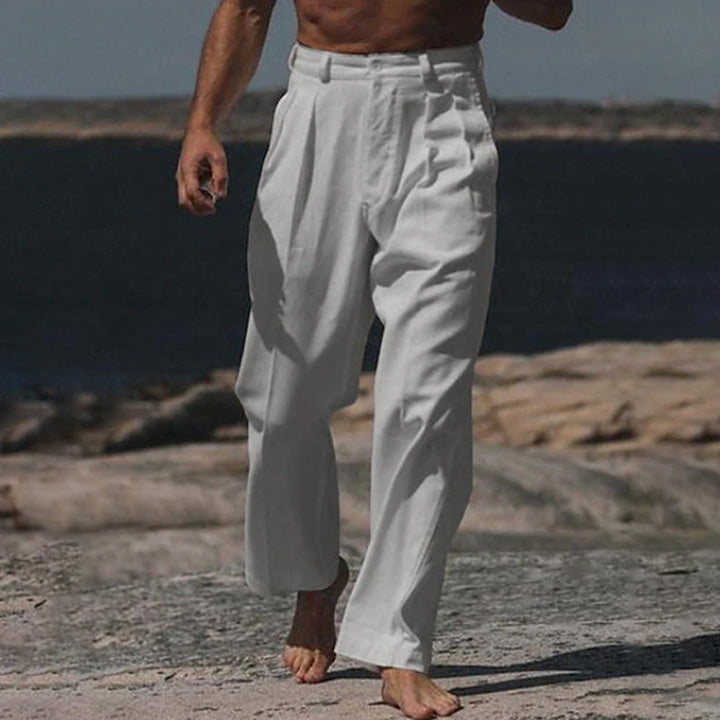 CORVANI | PANTALON EN LIN À JAMBES LARGES ACHILLE HOMME