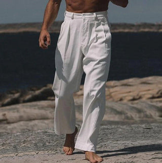 CORVANI | PANTALON EN LIN À JAMBES LARGES ACHILLE HOMME