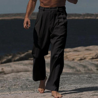 CORVANI | PANTALON EN LIN À JAMBES LARGES ACHILLE HOMME