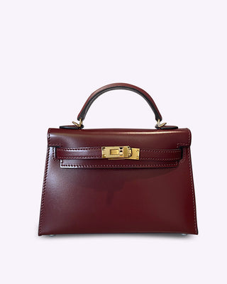 CORVANI | MINI SAC EN CUIR BORDEAUX DAPHNÉ FEMME