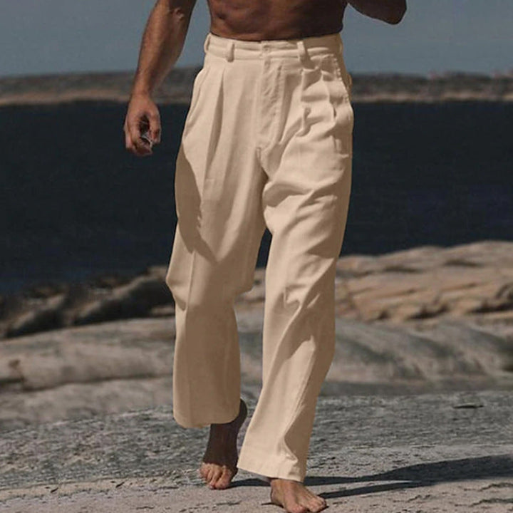 CORVANI | PANTALON EN LIN À JAMBES LARGES ACHILLE HOMME