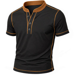 CORVANI | CHEMISE HENLEY MATHIEU À BORD CONTRASTÉ HOMME