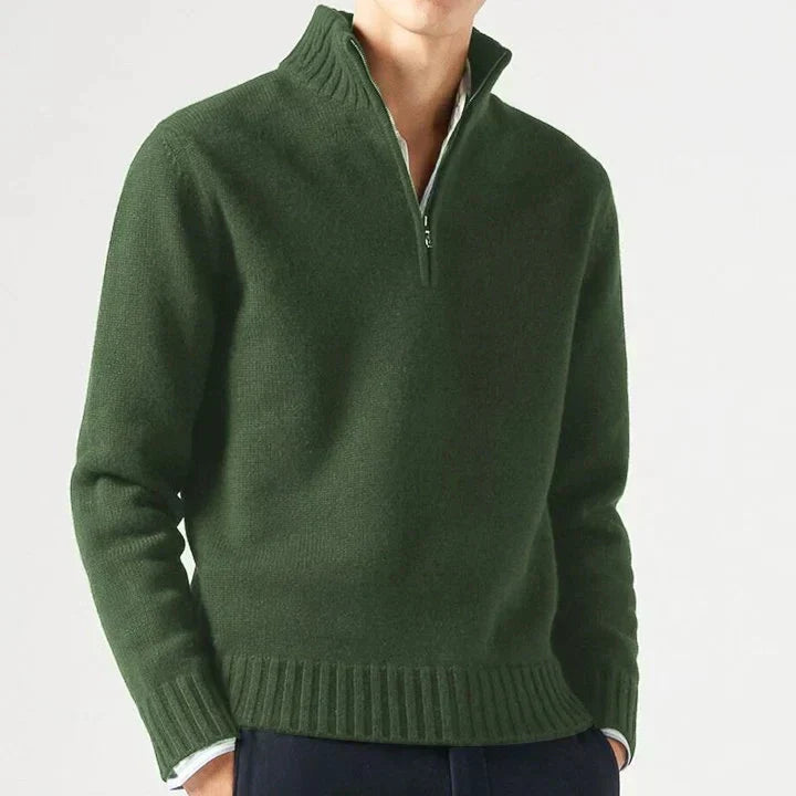 CORVANI | DOLCEVITA EN LAINE ZIPPÉ MARIN HOMME
